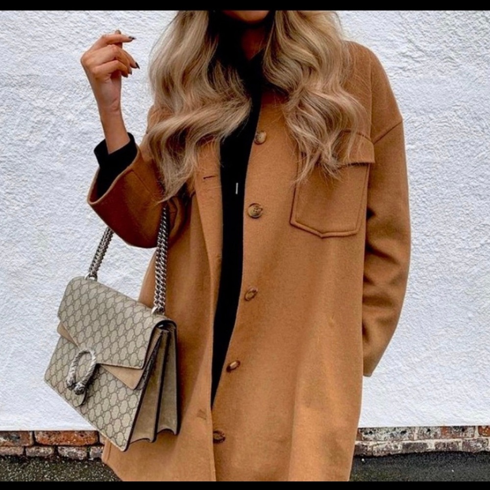 NWT XS Zara Wool Blend Peacoat Shacket